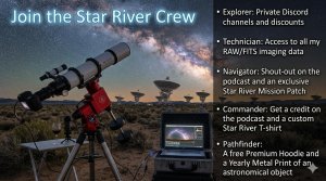 Image of the Astropotamus in space asking for you to help support AstropotaMedia